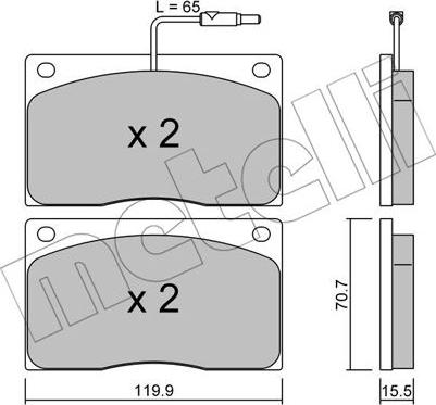 Metelli 22-0089-1 - Kit pastiglie freno, Freno a disco autozon.pro