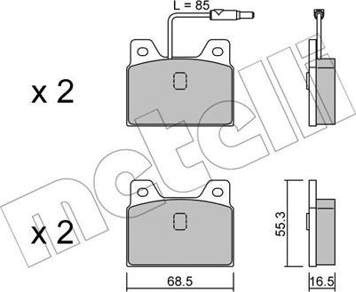 Metelli 22-0084-0 - Kit pastiglie freno, Freno a disco autozon.pro