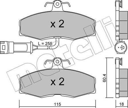 Metelli 22-0039-1 - Kit pastiglie freno, Freno a disco autozon.pro