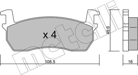 Metelli 22-0034-0 - Kit pastiglie freno, Freno a disco autozon.pro