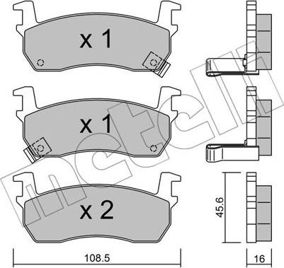 Metelli 22-0034-1 - Kit pastiglie freno, Freno a disco autozon.pro