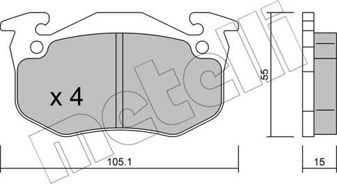 Metelli 22-0036-5 - Kit pastiglie freno, Freno a disco autozon.pro