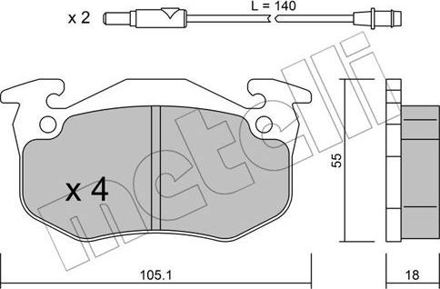 Metelli 22-0036-1 - Kit pastiglie freno, Freno a disco autozon.pro