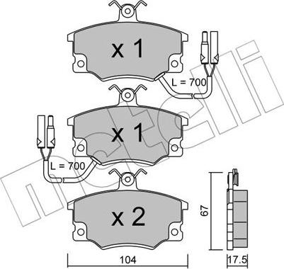 Metelli 22-0030-2 - Kit pastiglie freno, Freno a disco autozon.pro