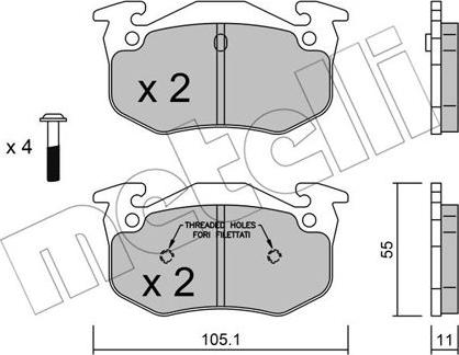 Metelli 22-0038-1 - Kit pastiglie freno, Freno a disco autozon.pro