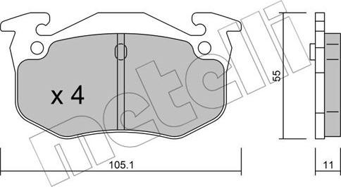 Metelli 22-0038-2 - Kit pastiglie freno, Freno a disco autozon.pro