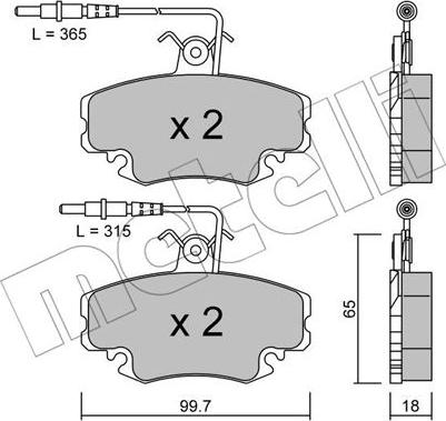 Metelli 22-0032-1 - Kit pastiglie freno, Freno a disco autozon.pro