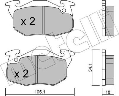 Metelli 22-0037-5 - Kit pastiglie freno, Freno a disco autozon.pro