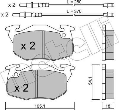 Metelli 22-0037-1 - Kit pastiglie freno, Freno a disco autozon.pro