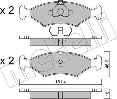 Metelli 22-0029-0 - Kit pastiglie freno, Freno a disco autozon.pro