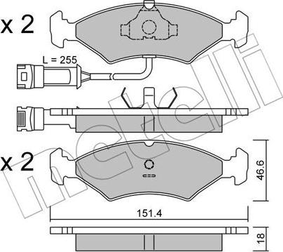 Metelli 22-0029-1 - Kit pastiglie freno, Freno a disco autozon.pro