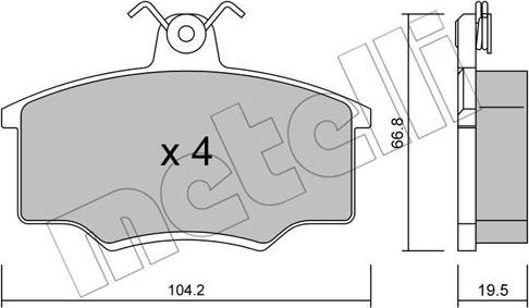 Metelli 22-0024-0 - Kit pastiglie freno, Freno a disco autozon.pro