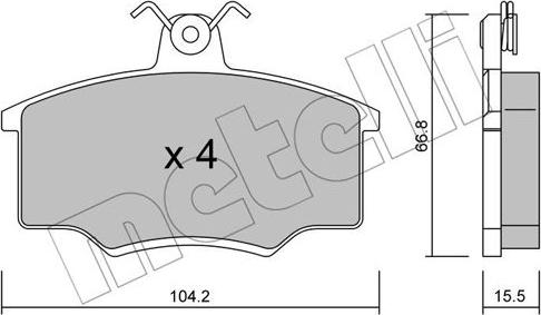 Metelli 22-0024-1 - Kit pastiglie freno, Freno a disco autozon.pro