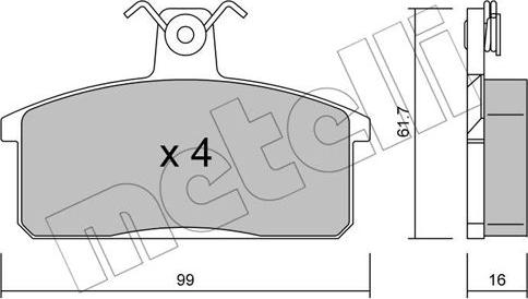 Metelli 22-0026-0 - Kit pastiglie freno, Freno a disco autozon.pro