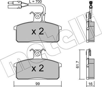 Metelli 22-0026-1 - Kit pastiglie freno, Freno a disco autozon.pro