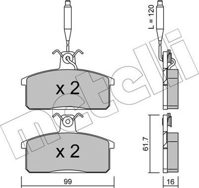 Metelli 22-0026-3 - Kit pastiglie freno, Freno a disco autozon.pro