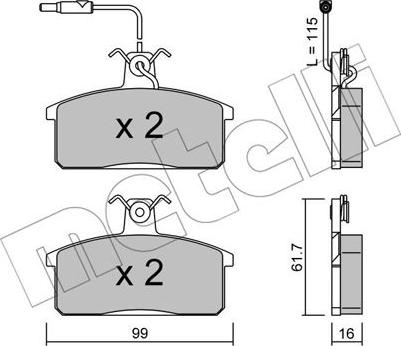 Metelli 22-0026-2 - Kit pastiglie freno, Freno a disco autozon.pro