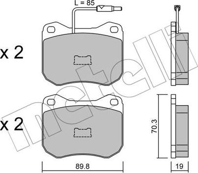 Metelli 22-0021-0 - Kit pastiglie freno, Freno a disco autozon.pro