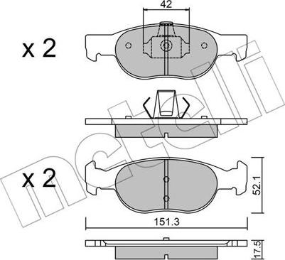 Metelli 22-0079-1 - Kit pastiglie freno, Freno a disco autozon.pro