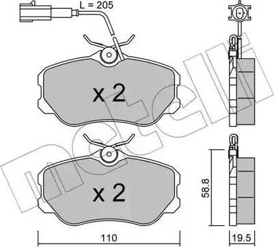 Metelli 22-0074-0 - Kit pastiglie freno, Freno a disco autozon.pro