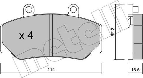 Metelli 22-0075-0 - Kit pastiglie freno, Freno a disco autozon.pro