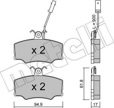 Metelli 22-0076-0 - Kit pastiglie freno, Freno a disco autozon.pro