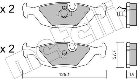 Metelli 22-0070-0 - Kit pastiglie freno, Freno a disco autozon.pro