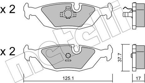 Metelli 22-0070-1 - Kit pastiglie freno, Freno a disco autozon.pro