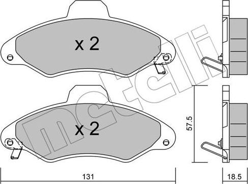 Metelli 22-0071-1 - Kit pastiglie freno, Freno a disco autozon.pro