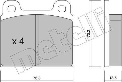 Metelli 22-0078-0 - Kit pastiglie freno, Freno a disco autozon.pro