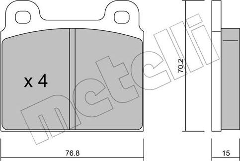 Metelli 22-0078-1 - Kit pastiglie freno, Freno a disco autozon.pro