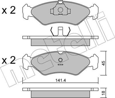 Metelli 22-0073-0 - Kit pastiglie freno, Freno a disco autozon.pro