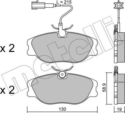 Metelli 22-0072-1 - Kit pastiglie freno, Freno a disco autozon.pro