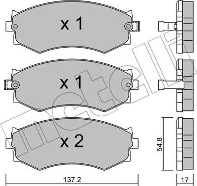 Metelli 22-0190-1 - Kit pastiglie freno, Freno a disco autozon.pro