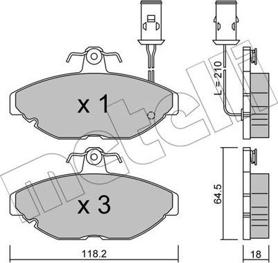 Metelli 22-0191-0 - Kit pastiglie freno, Freno a disco autozon.pro