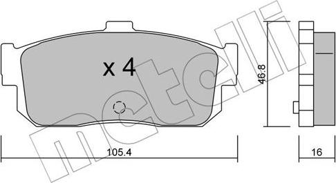 Metelli 22-0193-0 - Kit pastiglie freno, Freno a disco autozon.pro