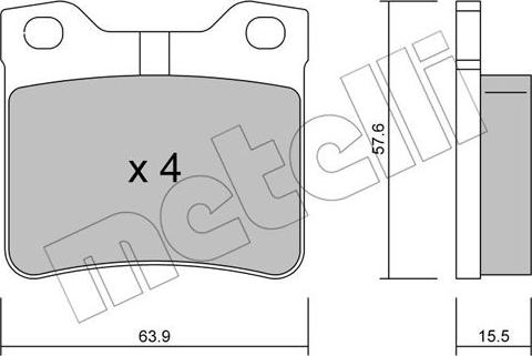 Metelli 22-0192-1 - Kit pastiglie freno, Freno a disco autozon.pro