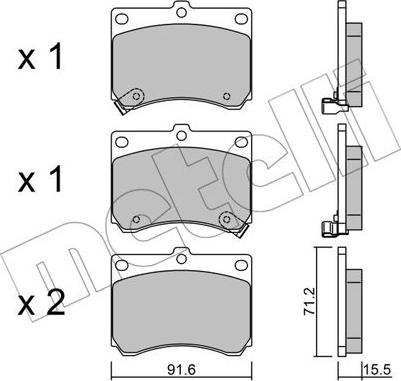 Metelli 22-0197-0 - Kit pastiglie freno, Freno a disco autozon.pro