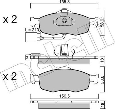 Metelli 22-0146-1 - Kit pastiglie freno, Freno a disco autozon.pro