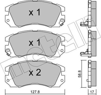 Metelli 22-0140-0 - Kit pastiglie freno, Freno a disco autozon.pro