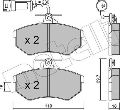 Metelli 22-0148-4 - Kit pastiglie freno, Freno a disco autozon.pro