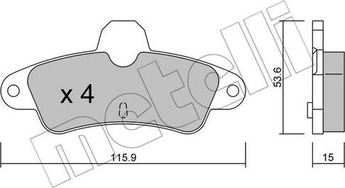 Metelli 22-0143-0 - Kit pastiglie freno, Freno a disco autozon.pro