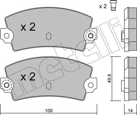 Metelli 22-0147-1 - Kit pastiglie freno, Freno a disco autozon.pro