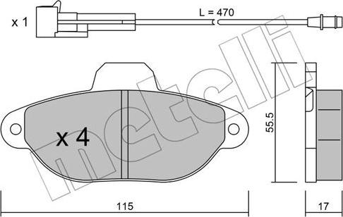 Metelli 22-0159-0 - Kit pastiglie freno, Freno a disco autozon.pro