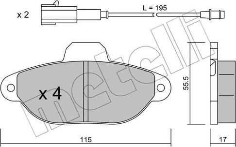 Metelli 22-0159-3 - Kit pastiglie freno, Freno a disco autozon.pro