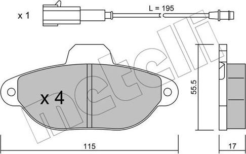 Metelli 22-0159-2 - Kit pastiglie freno, Freno a disco autozon.pro