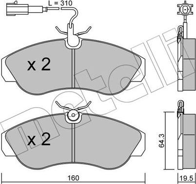 Metelli 22-0155-1 - Kit pastiglie freno, Freno a disco autozon.pro