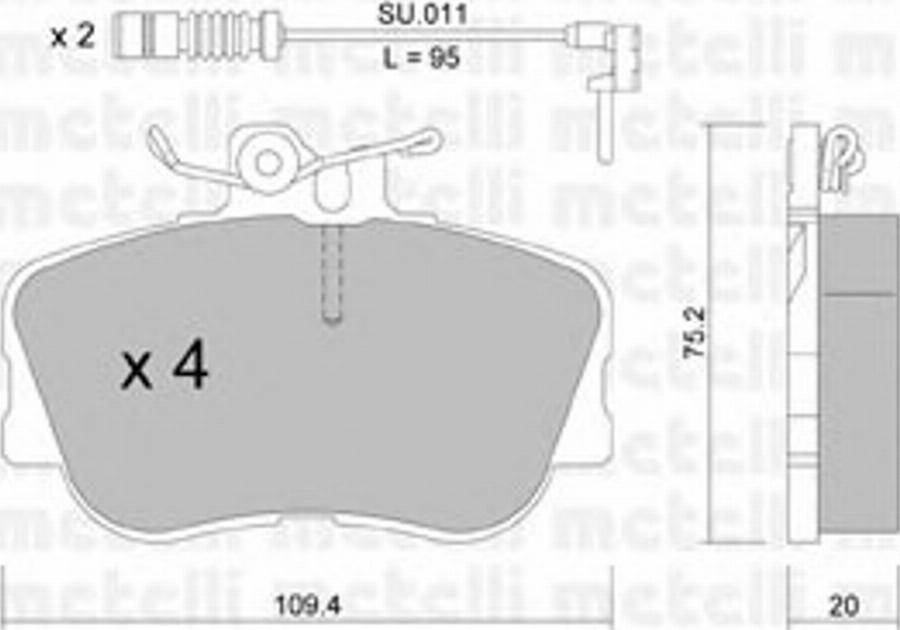 Metelli 22-0158-0K - Kit pastiglie freno, Freno a disco autozon.pro