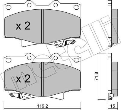 Metelli 22-0153-0 - Kit pastiglie freno, Freno a disco autozon.pro