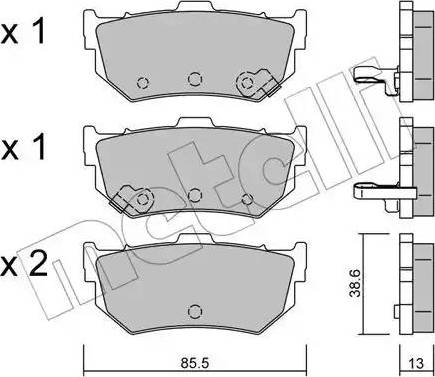 Metelli 22-0169-0 - Kit pastiglie freno, Freno a disco autozon.pro